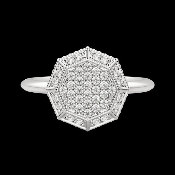 Octagon Pavé Ring - Picture 3 of 9